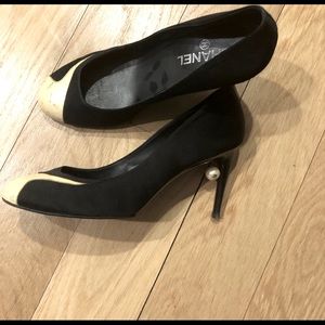 Chanel heels with pearls.